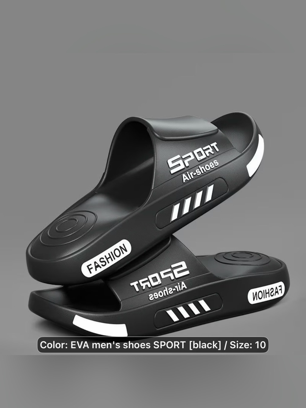 Sporto Black EVA Slide Sandals for Men